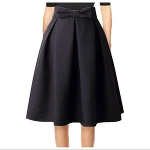 NWOT! Retro Pleated Midi Skirt with Bow Detail